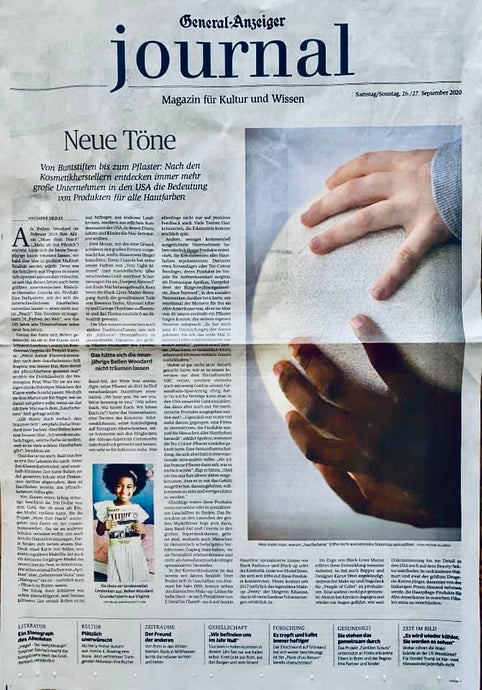 New Tone: Bellen Featured on Front Page of German Newspaper - September 2020