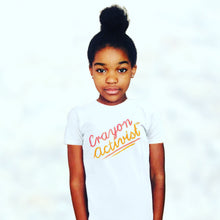 Load image into Gallery viewer, More than Peach® Youth Crayon Activist T-Shirt in &quot;Many Beautiful Colors!&quot; -Unisex
